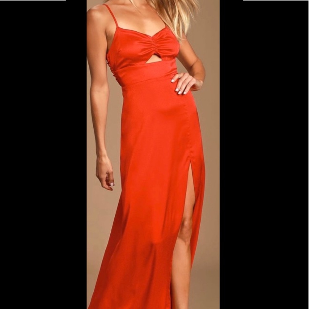 NWT Maxi Satin Dress Red S